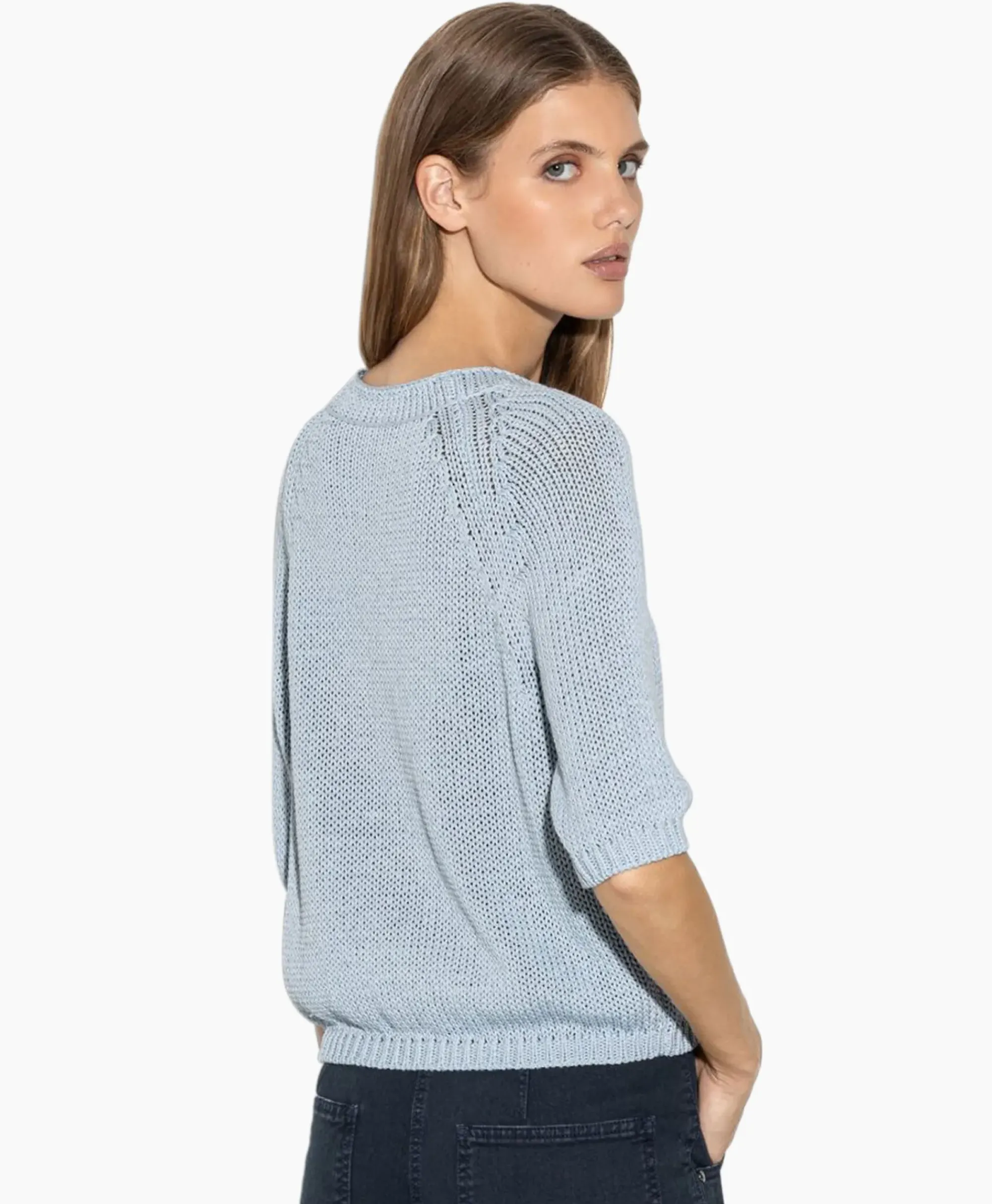 Truien^Luisa Cerano Gebreide Trui 198405/5894-0 Licht Blauw