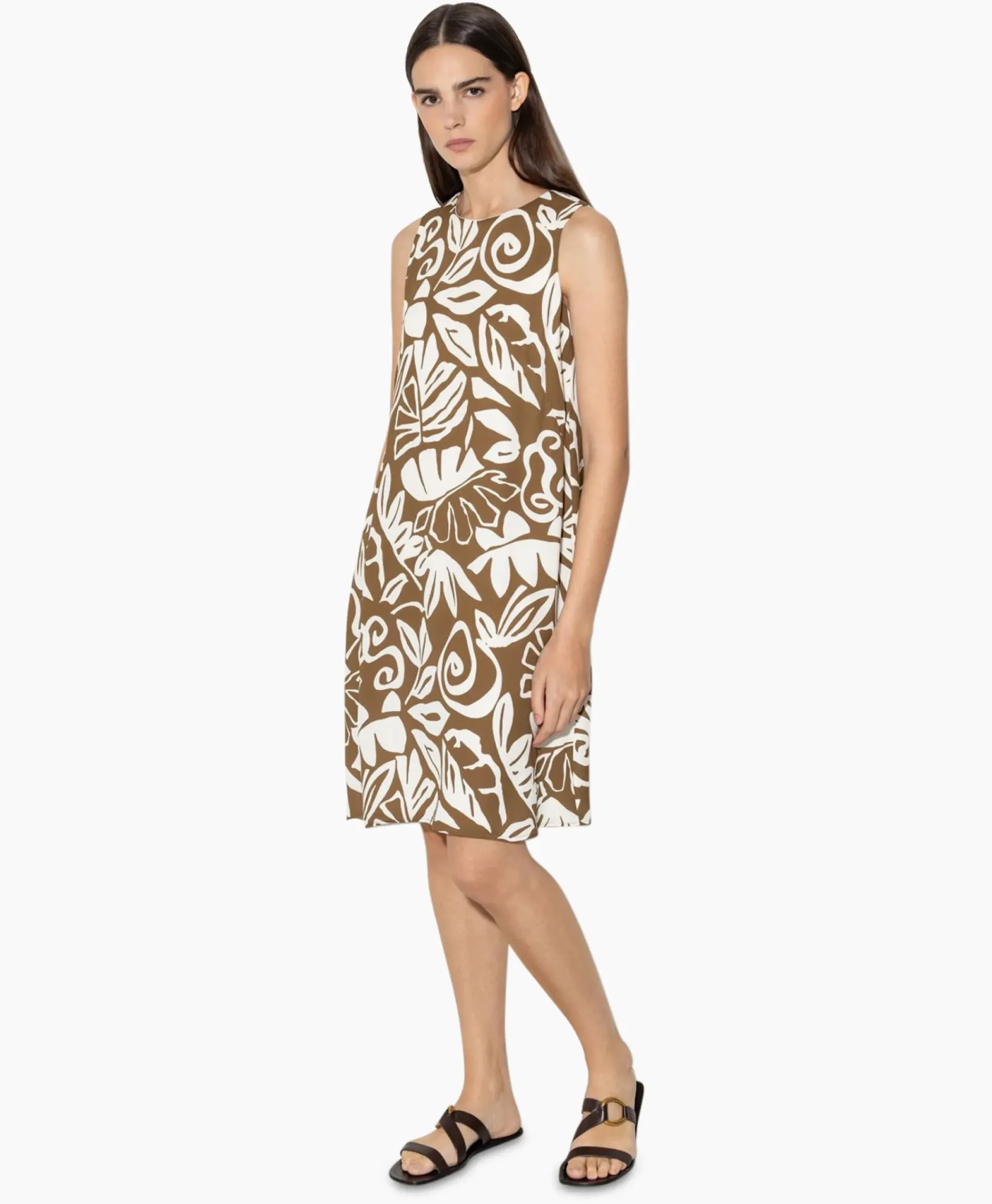 Jurken^Luisa Cerano Mini Jurk 798496/3630-0 Bruin