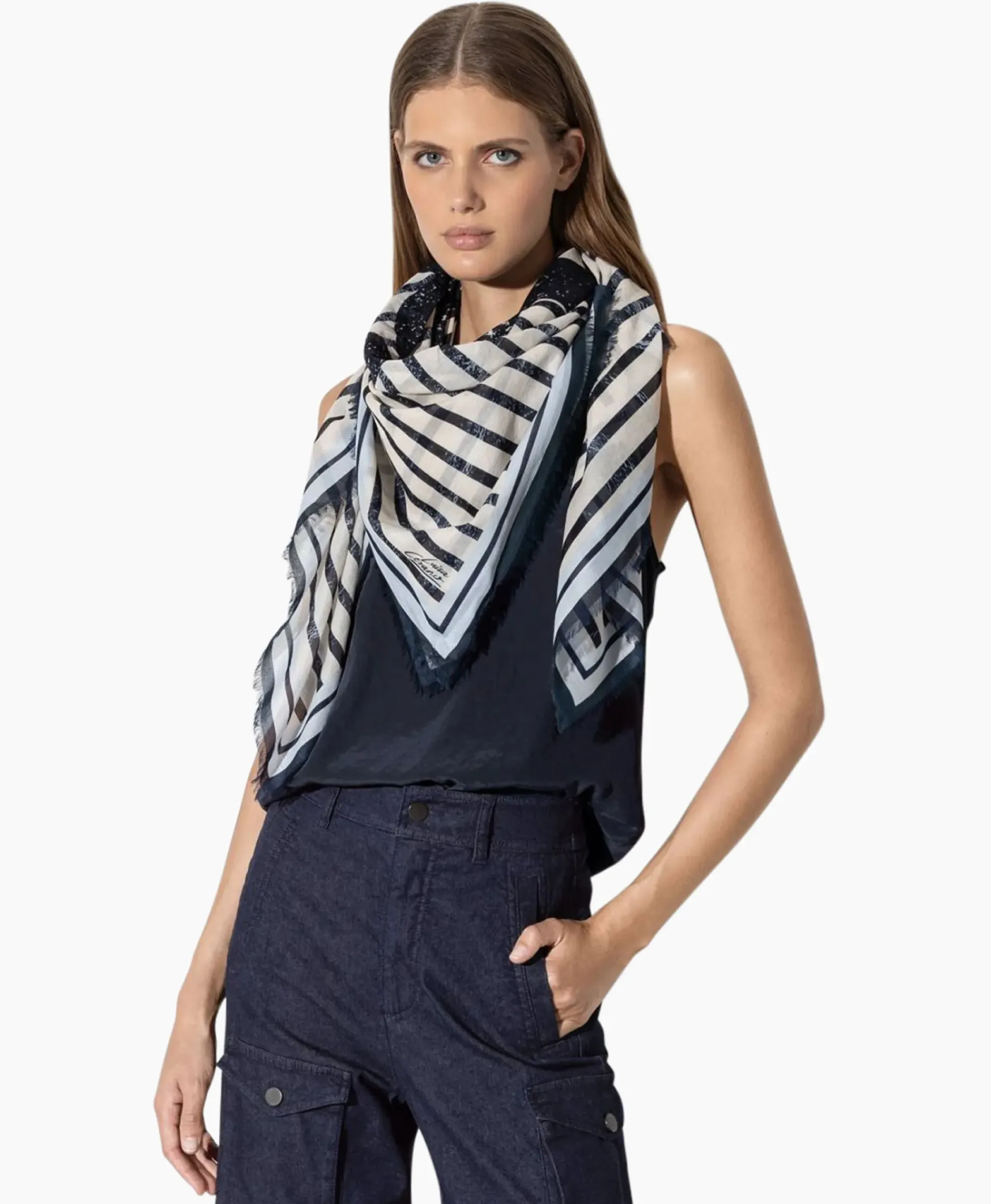 Sjaals^Luisa Cerano Sjaal 898774/9355-0 Bruin