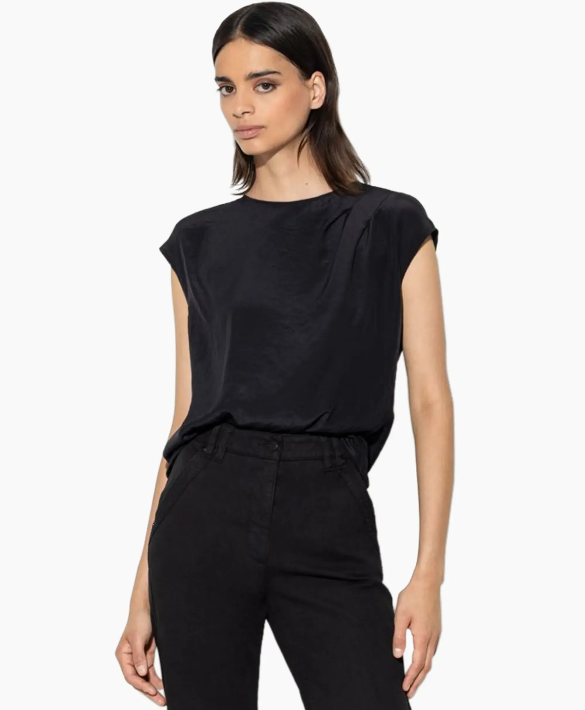 Blouses^Luisa Cerano Top 298441/3597-0 Zwart Dessin