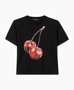 T-Shirts & Tops^Luisa Cerano T-Shirt Korte Mouw 398104/7799-0 Zwart Dessin