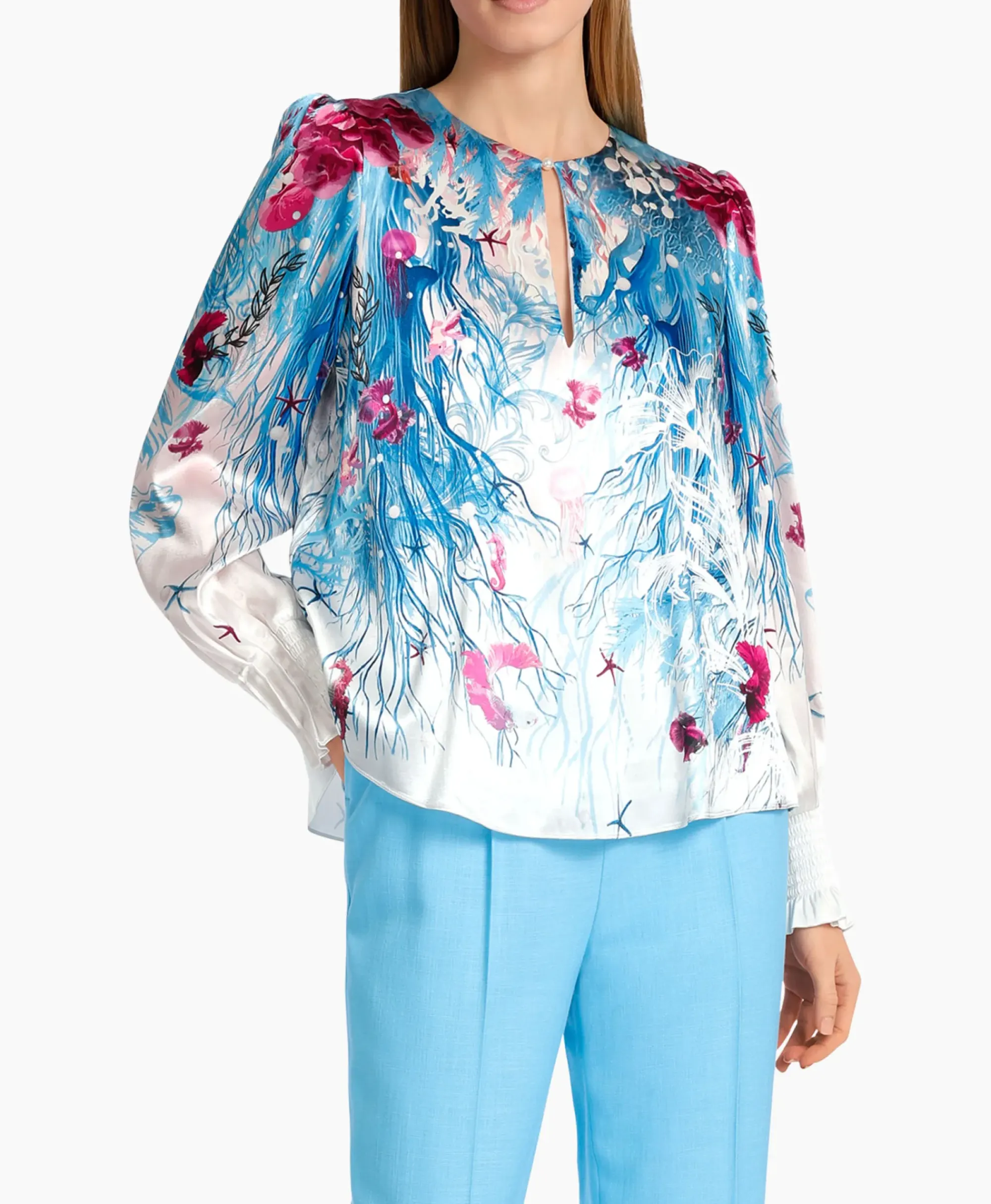 Blouses^Marccain Collectie Blouse Wc 51.47 W89 Aqua