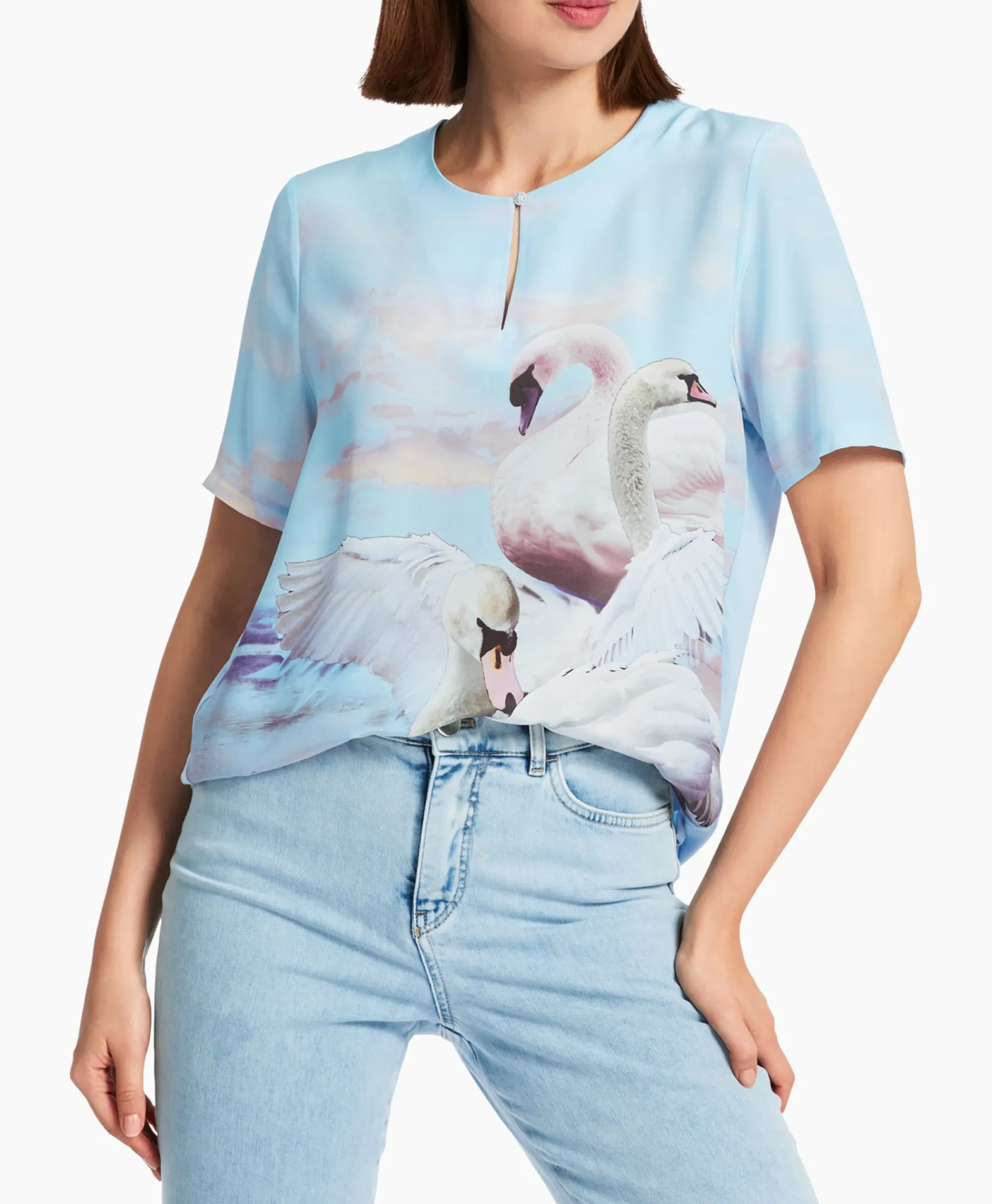 Blouses^Marccain Collectie Blouse Wc 55.07 J08 Licht Blauw