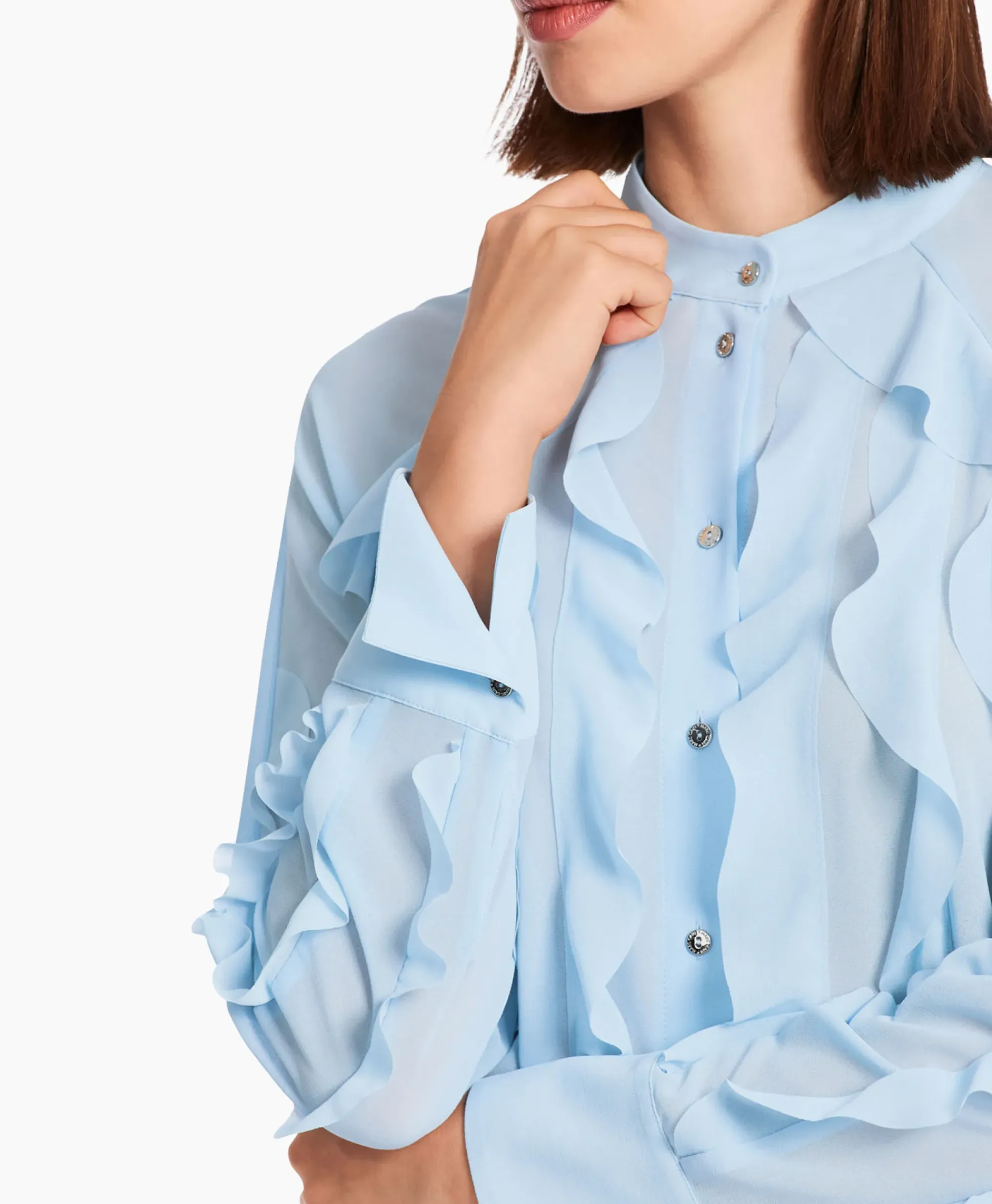 Blouses^Marccain Collectie Blouse Wc 51.27 W44 Licht Blauw