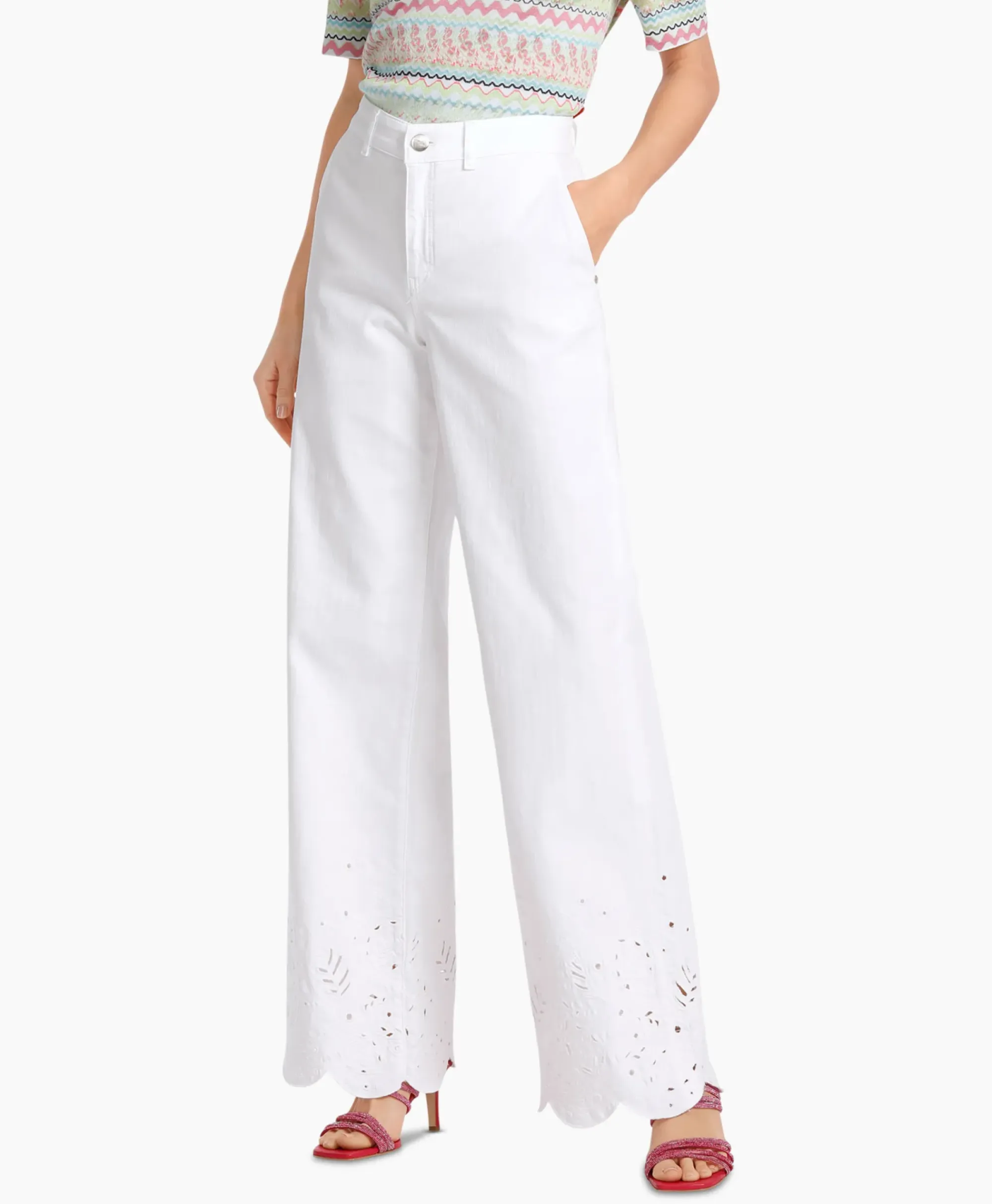 Broeken^Marccain Collectie Jeans Wc 82.19 D64 Wit
