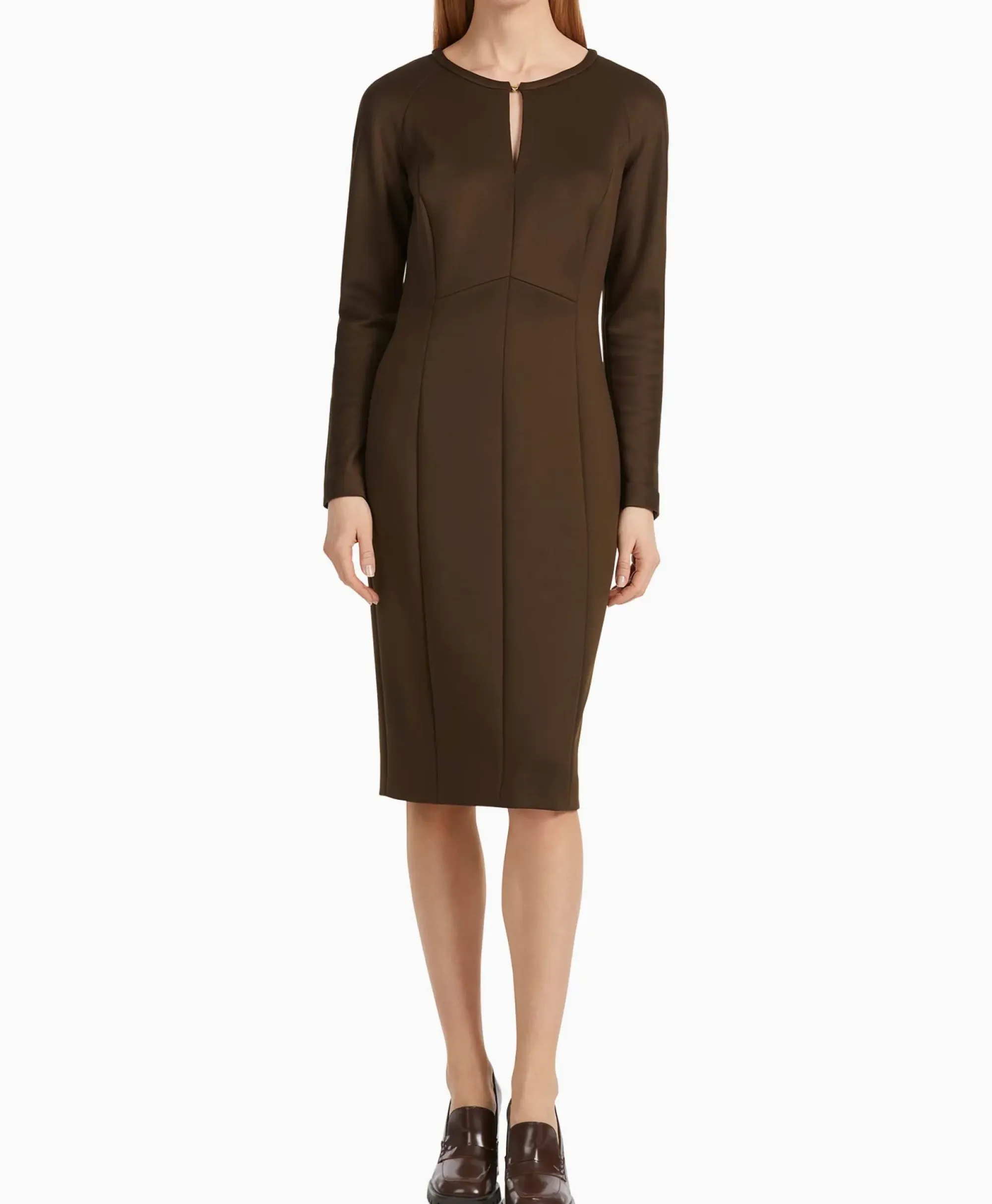 Bruiloftskleding^Marccain Collectie Jurk Vc 21.27 J22 Bruin
