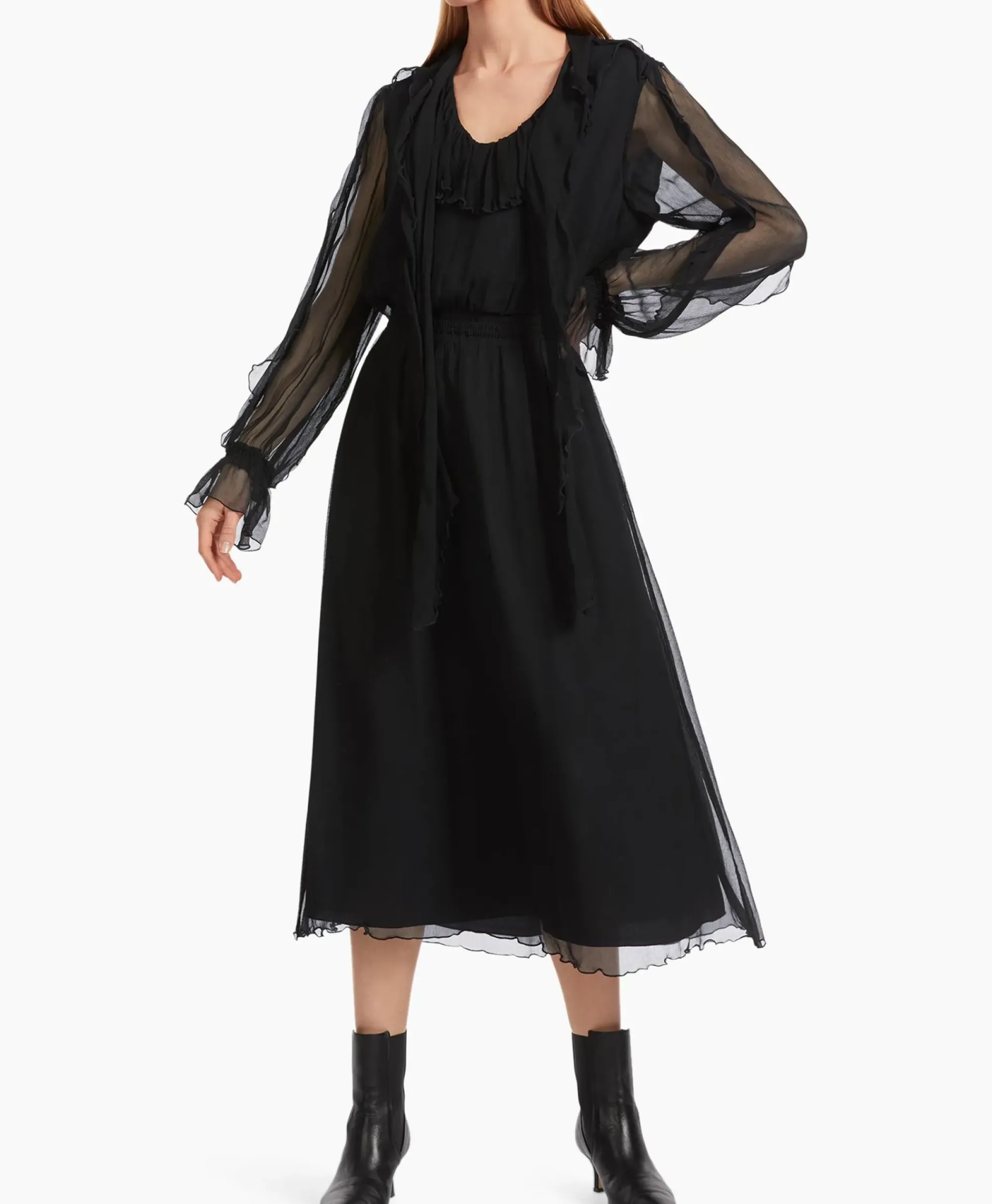 Bruiloftskleding^Marccain Collectie Jurk Vc 21.19 W51 Zwart
