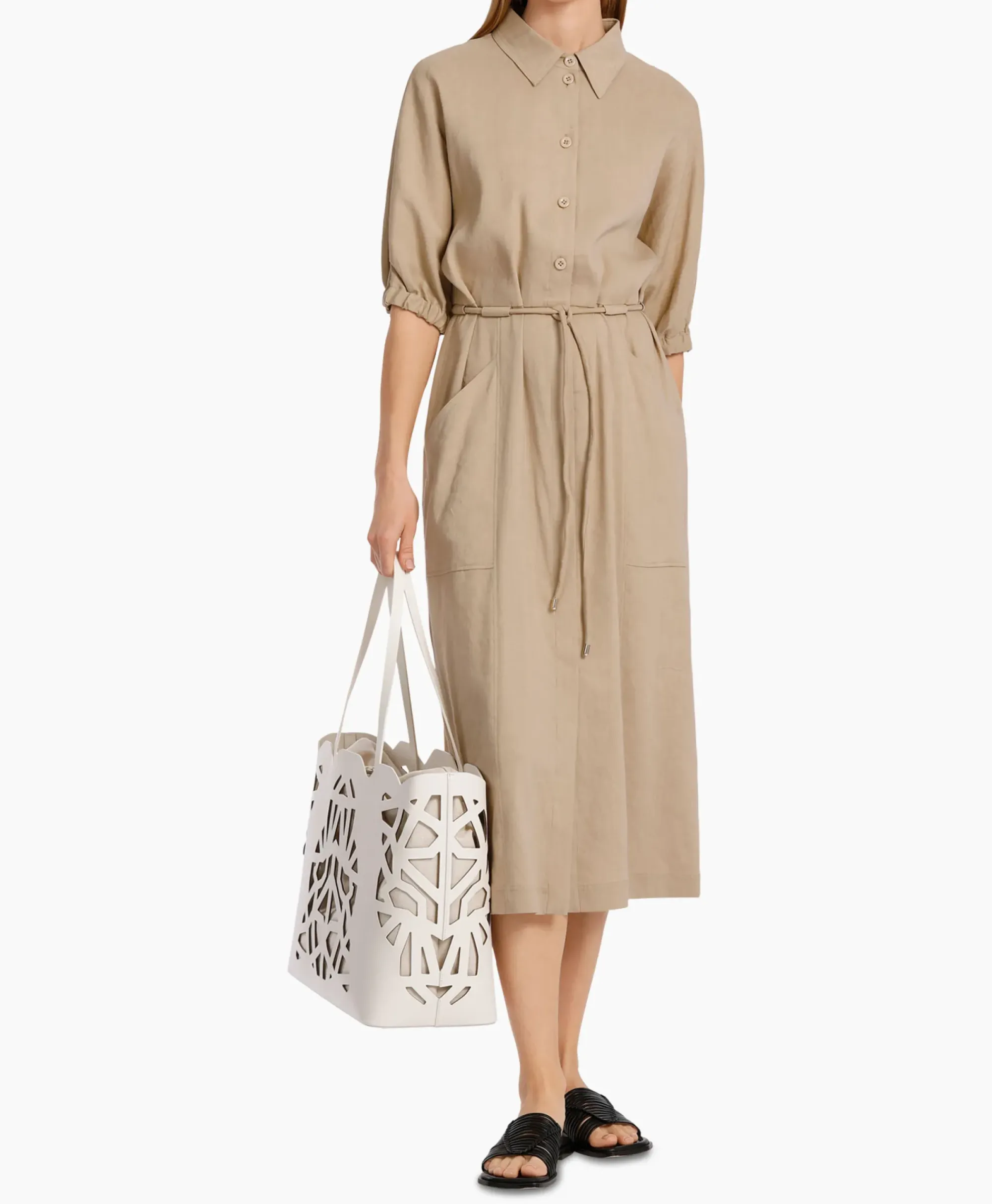 Bruiloftskleding^Marccain Collectie Jurk Wc 21.48 W47 Beige