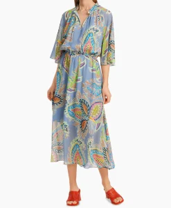 Bruiloftskleding^Marccain Collectie Jurk Wc 21.52 W74 Licht Blauw