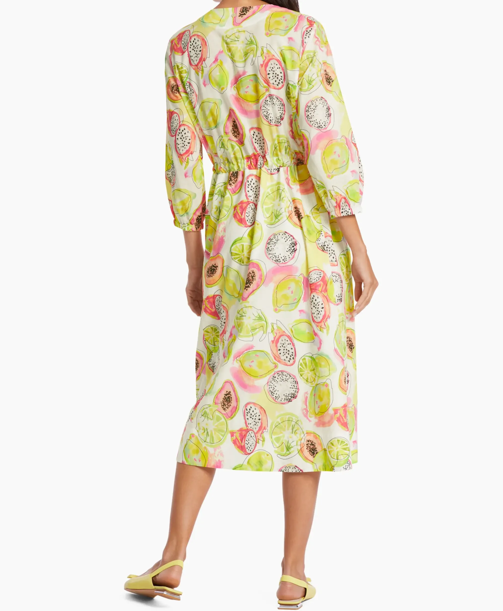 Bruiloftskleding^Marccain Collectie Jurk Wc 21.26 W27 Midden Geel