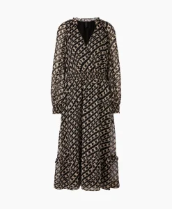 Bruiloftskleding^Marccain Collectie Maxi Jurk Uc 21.12 W41 Zwart