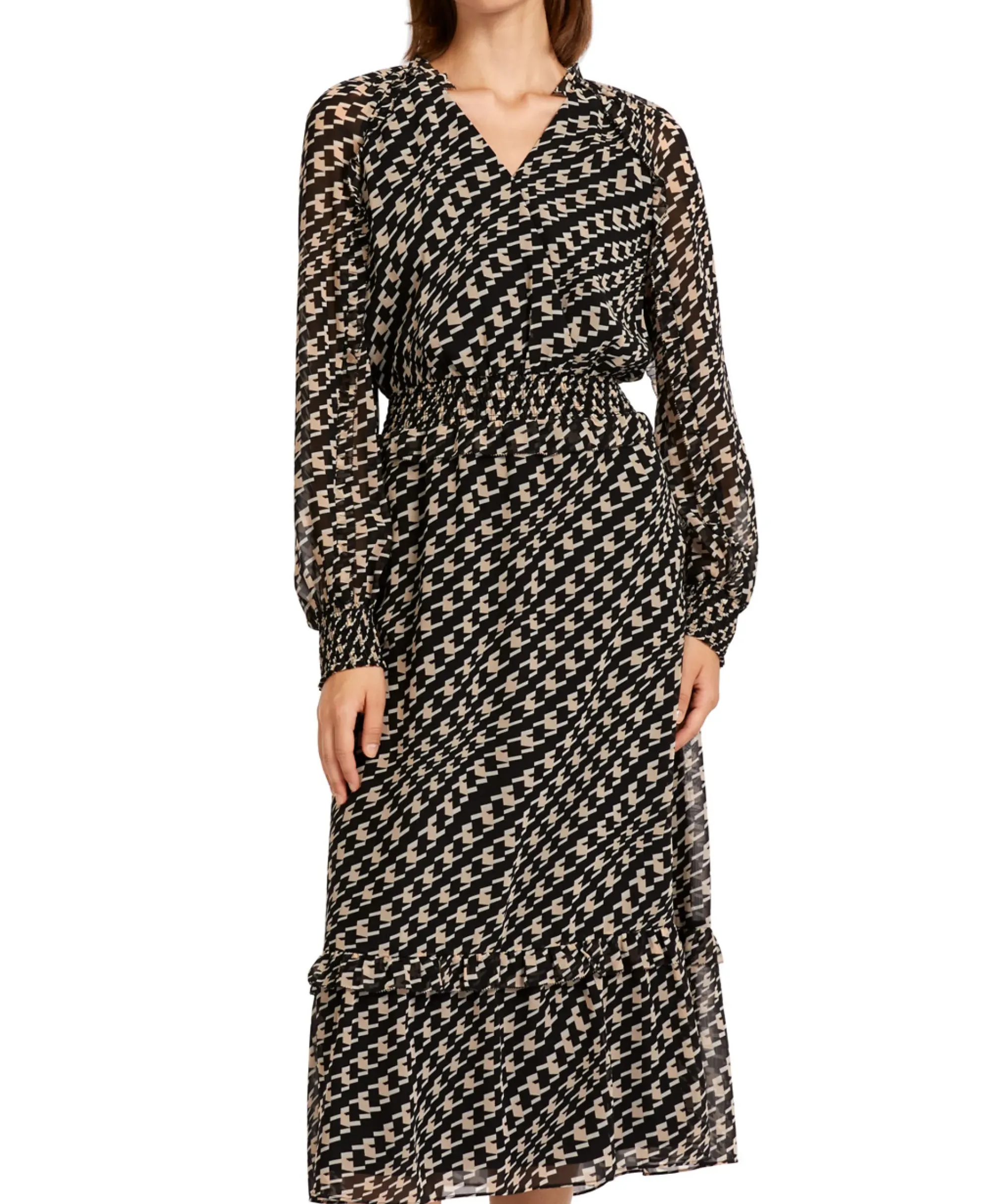 Bruiloftskleding^Marccain Collectie Maxi Jurk Uc 21.12 W41 Zwart