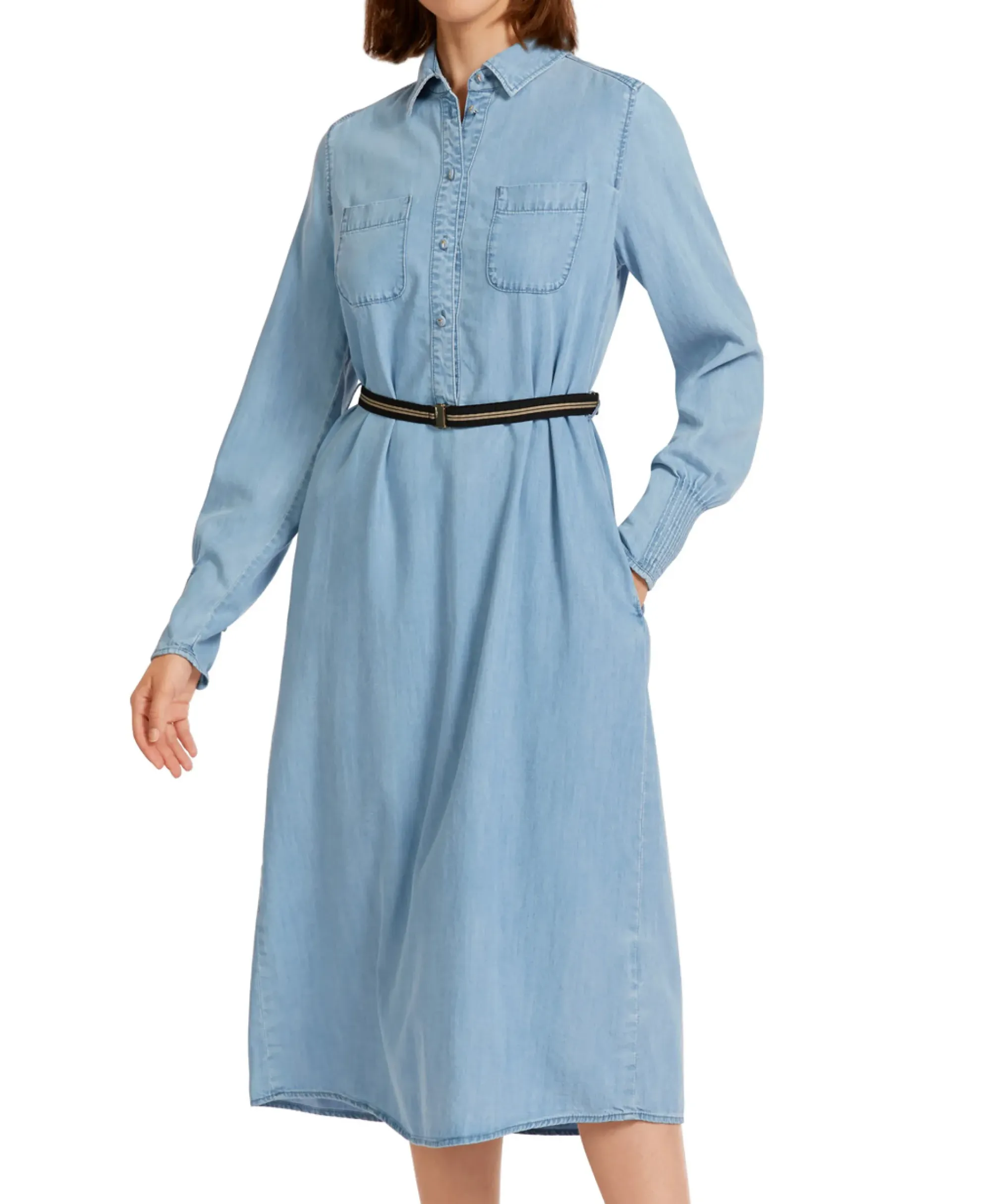 Bruiloftskleding^Marccain Collectie Mini Jurk Uc 21.02 D63 Licht Blauw