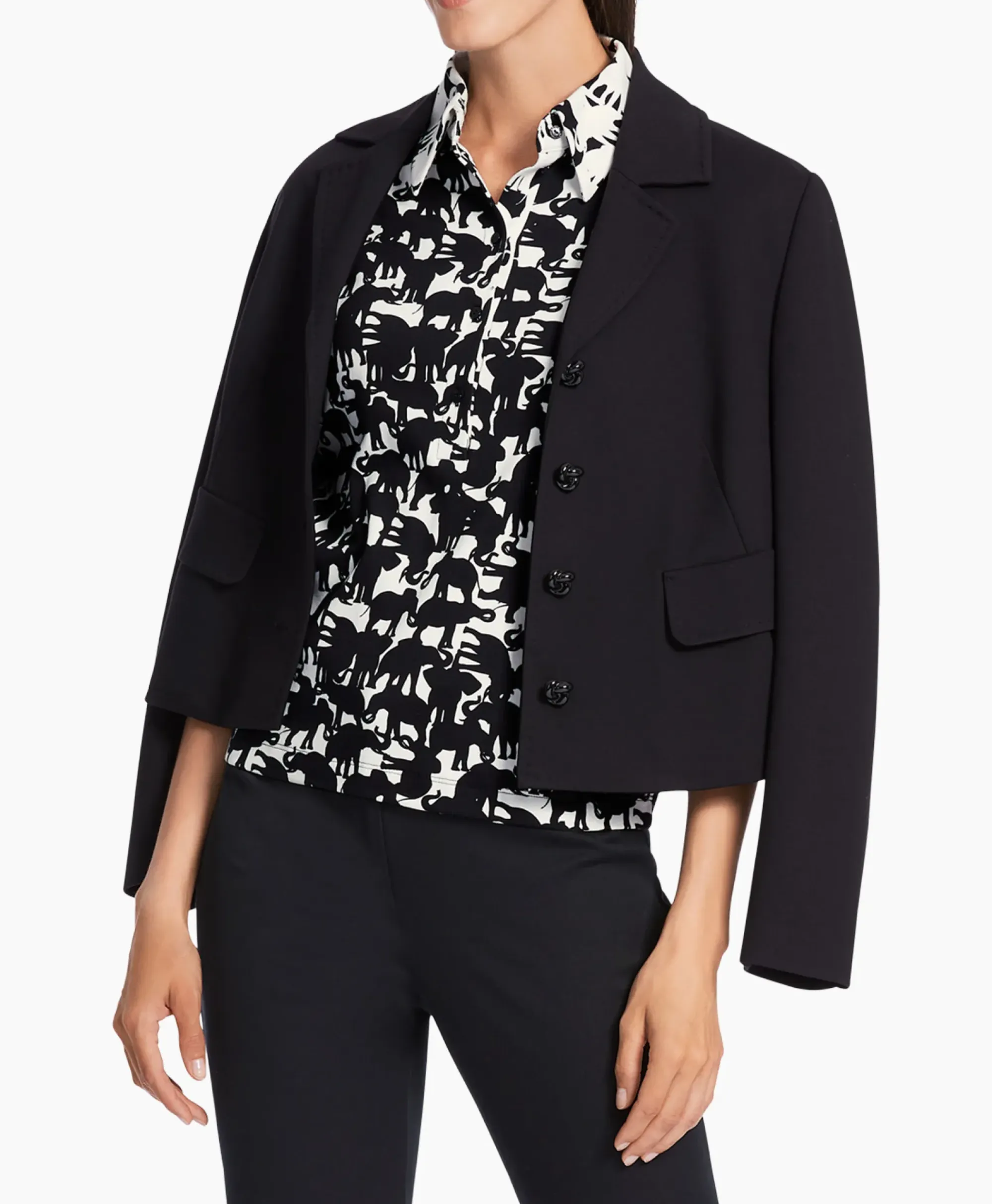 Polo's^Marccain Collectie Polo Wc 53.04 J11 Zwart
