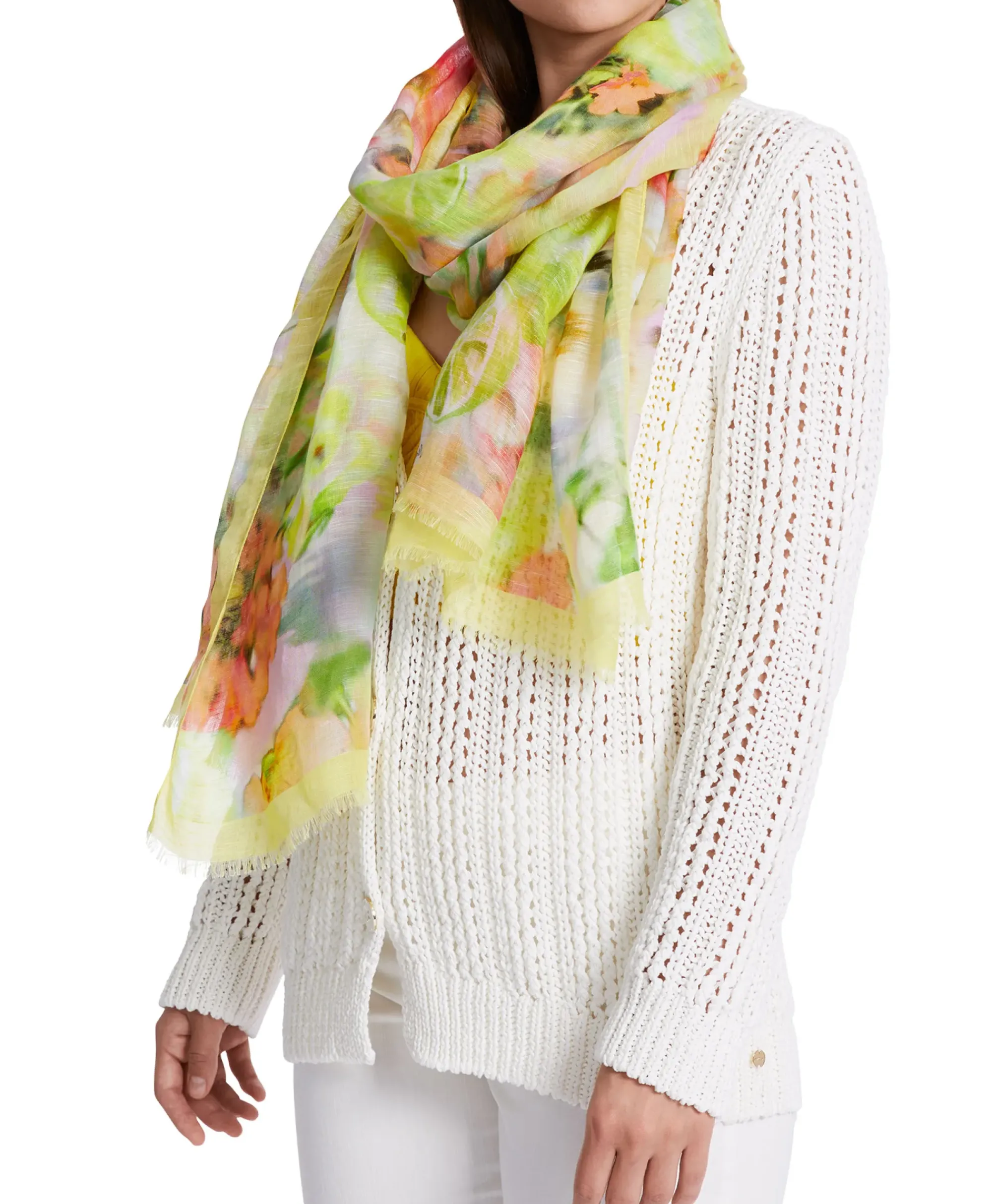 Sjaals^Marccain Collectie Shawl Wc B4.07 Z23 Midden Geel