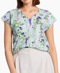 T-Shirts & Tops^Marccain Collectie T-Shirt Wc 48.23 J19 Licht Blauw