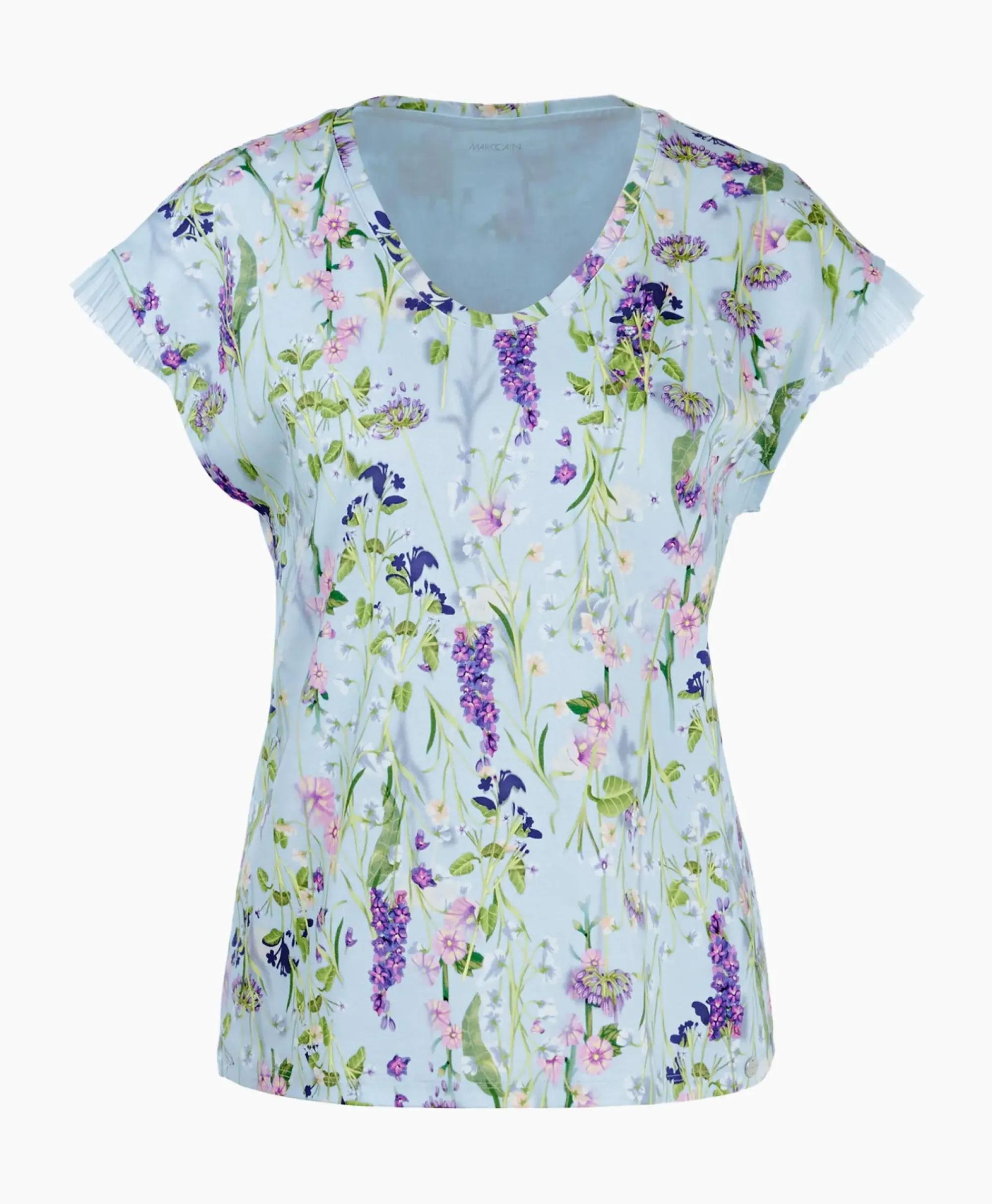 T-Shirts & Tops^Marccain Collectie T-Shirt Wc 48.23 J19 Licht Blauw