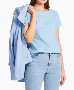 T-Shirts & Tops^Marccain Collectie T-Shirt Wc 48.46 J36 Licht Blauw