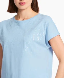 T-Shirts & Tops^Marccain Collectie T-Shirt Wc 48.46 J36 Licht Blauw