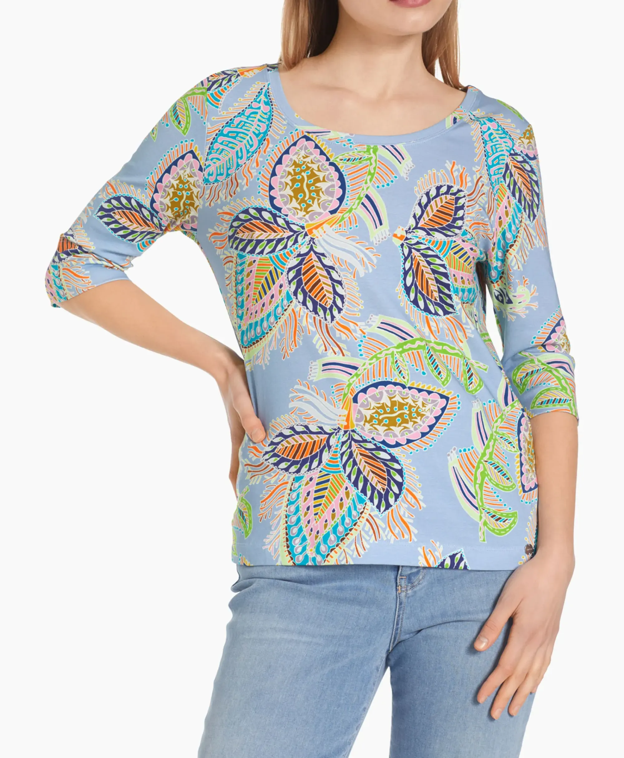 T-Shirts & Tops^Marccain Collectie T-Shirt Wc 48.66 J47 Licht Blauw