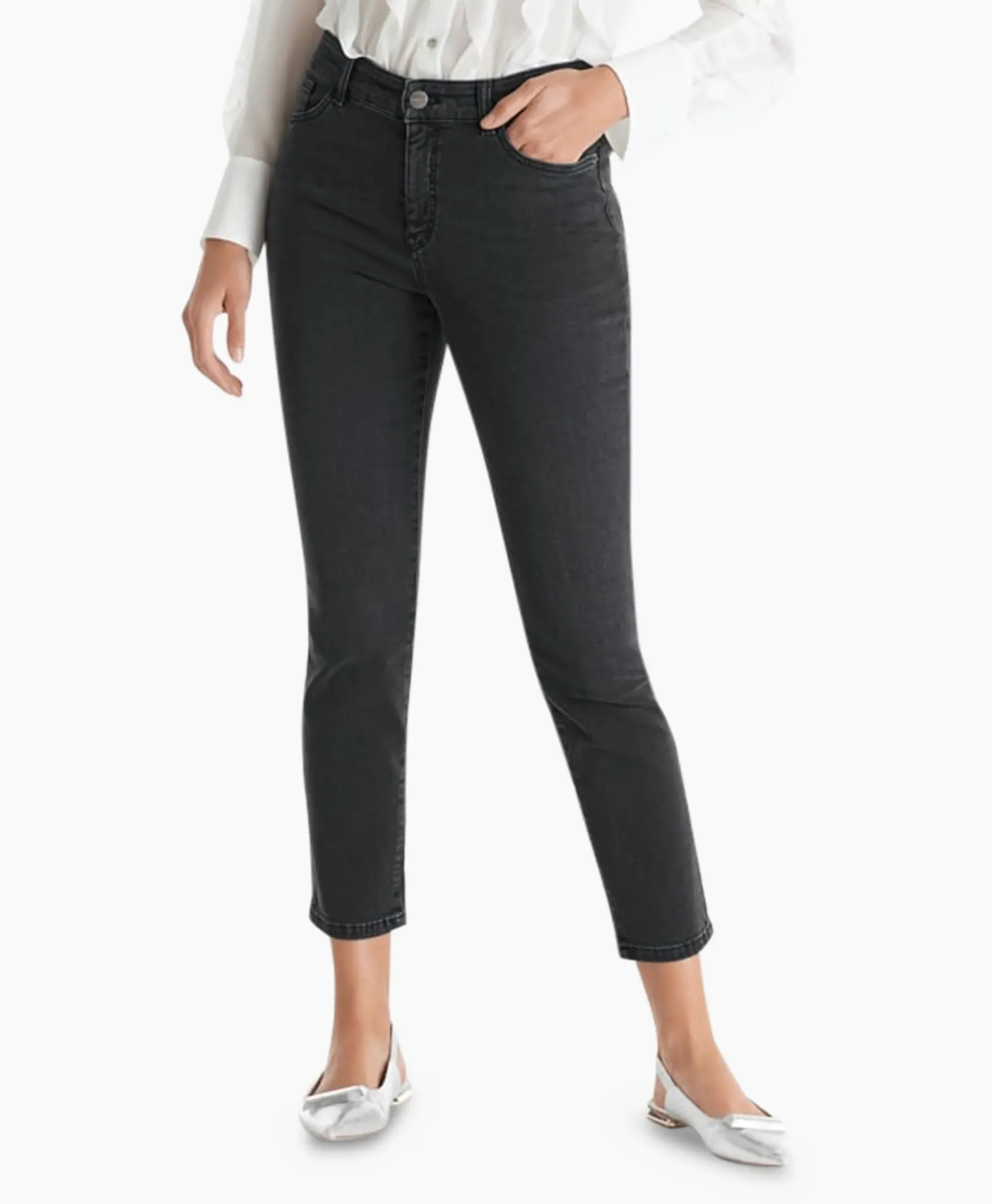 Broeken^Marc Cain Pants Jeans +P 82.01 D14 Donker Grijs
