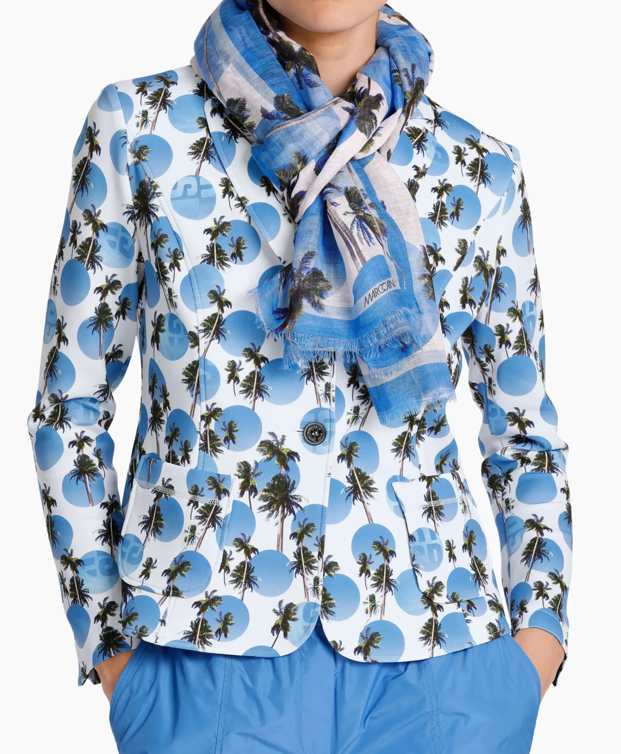 Sjaals^Marccain Sport Shawl Ws B4.07 Z27 Donker Blauw