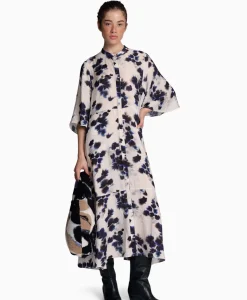 Jurken^Munthe Midi Jurk Lysander Blauw