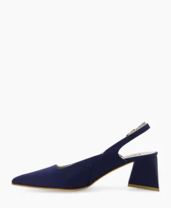 Pumps^Natan Schoenen Pump Stretch Morelli 9 Blu Scuro Blauw