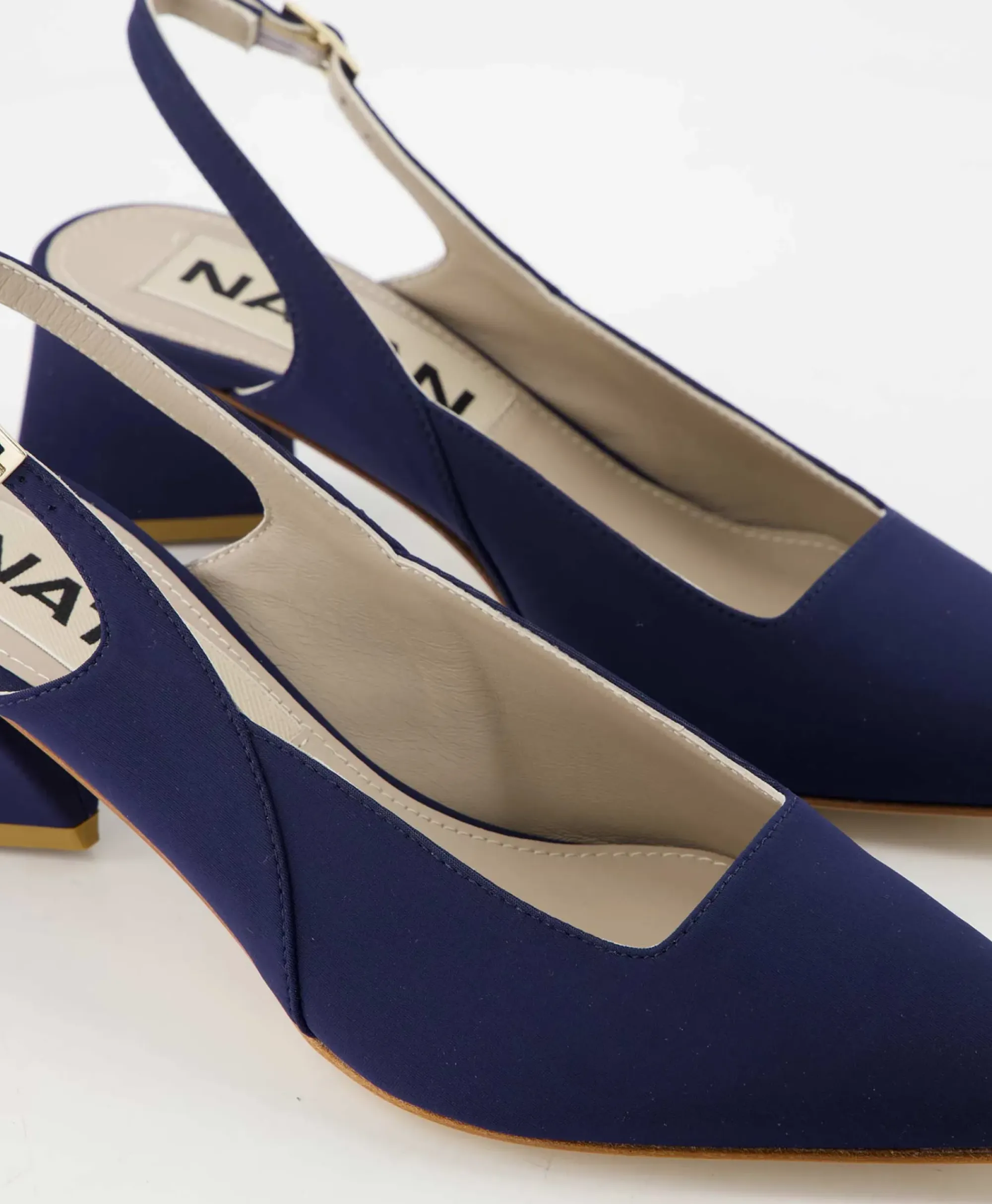 Pumps^Natan Schoenen Pump Stretch Morelli 9 Blu Scuro Blauw