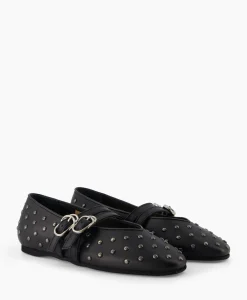 Instappers^Nubikk Ballerina Gisele Grace Studs Zwart