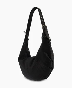 Tassen^Nunoo Bags Crossbody Tas Dagmar Rivet Washed Black Zwart
