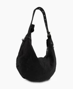 Tassen^Nunoo Bags Crossbody Tas Dagmar Rivet Washed Black Zwart
