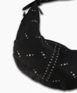 Tassen^Nunoo Bags Crossbody Tas Dagmar Rivet Washed Black Zwart