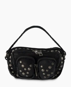 Tassen^Nunoo Bags Crossbody Tas Helena Rivet Washed Black Zwart