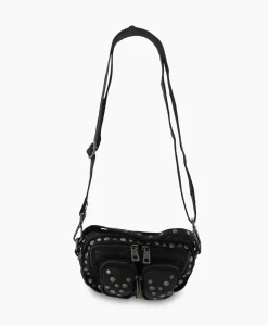 Tassen^Nunoo Bags Crossbody Tas Helena Rivet Washed Black Zwart