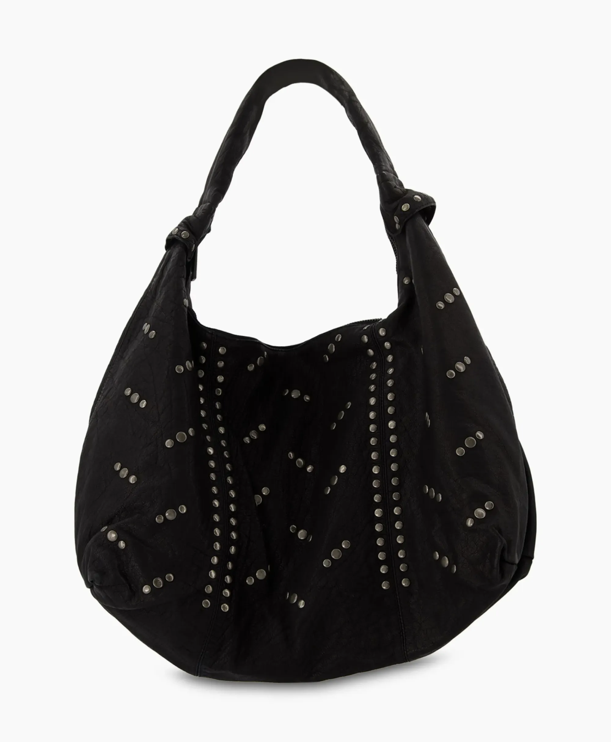 Tassen^Nunoo Bags Crossbody Tas Maxi Dandy Rivet Washed Black Zwart