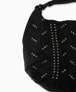 Tassen^Nunoo Bags Crossbody Tas Maxi Dandy Rivet Washed Black Zwart