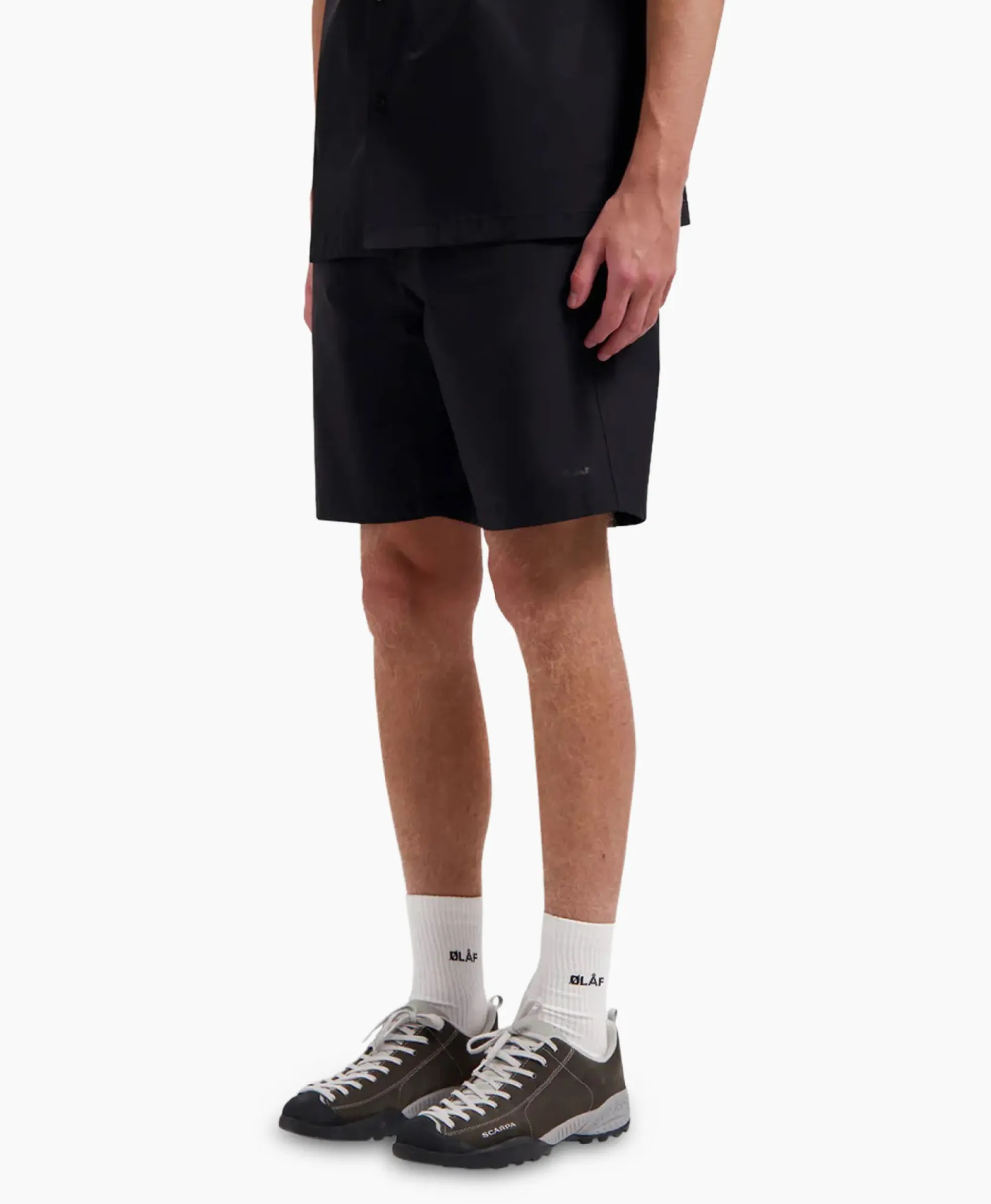 Broeken^Olaf Hussein Korte Broek Nylon Zwart