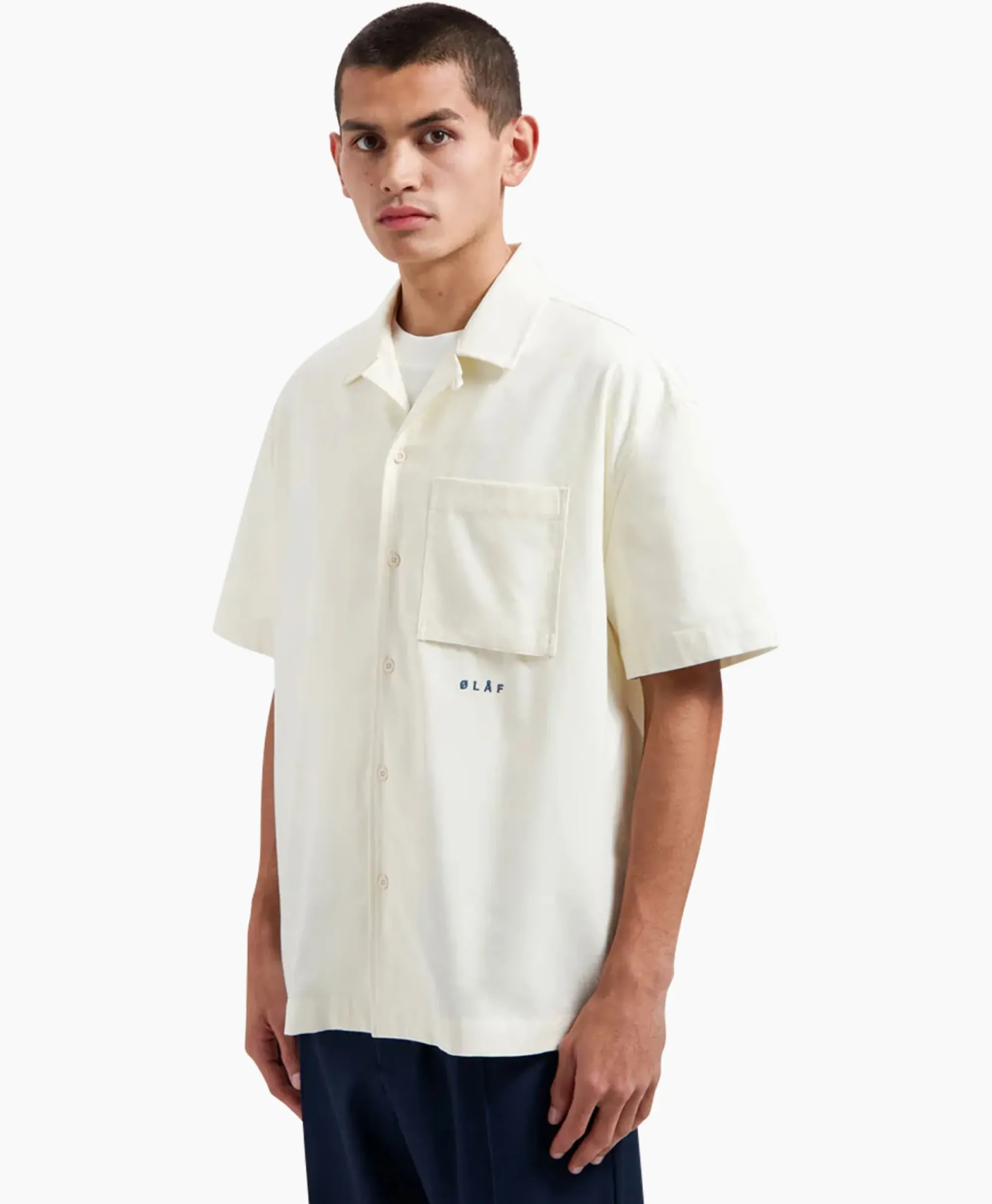 Jassen^Olaf Hussein Overshirt Cotton Linen Ss Ecru