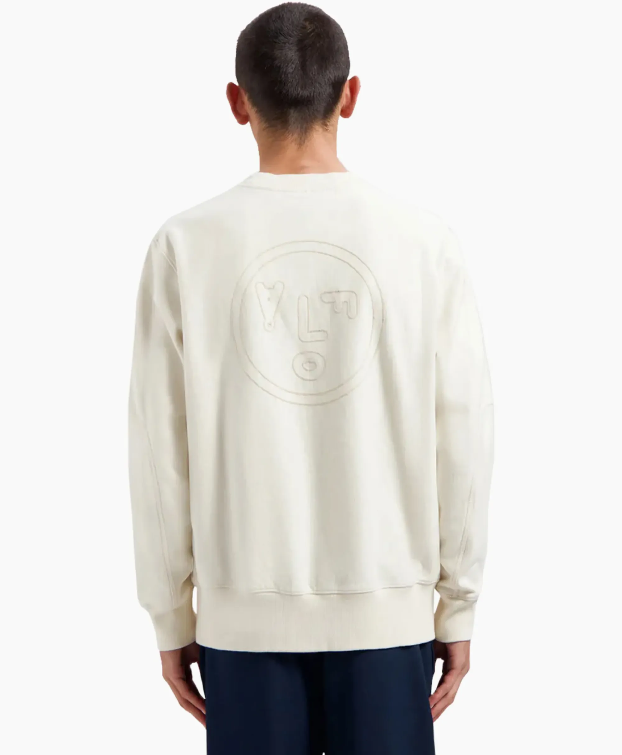 Truien^Olaf Hussein Pullover Face Chainstitch Off White