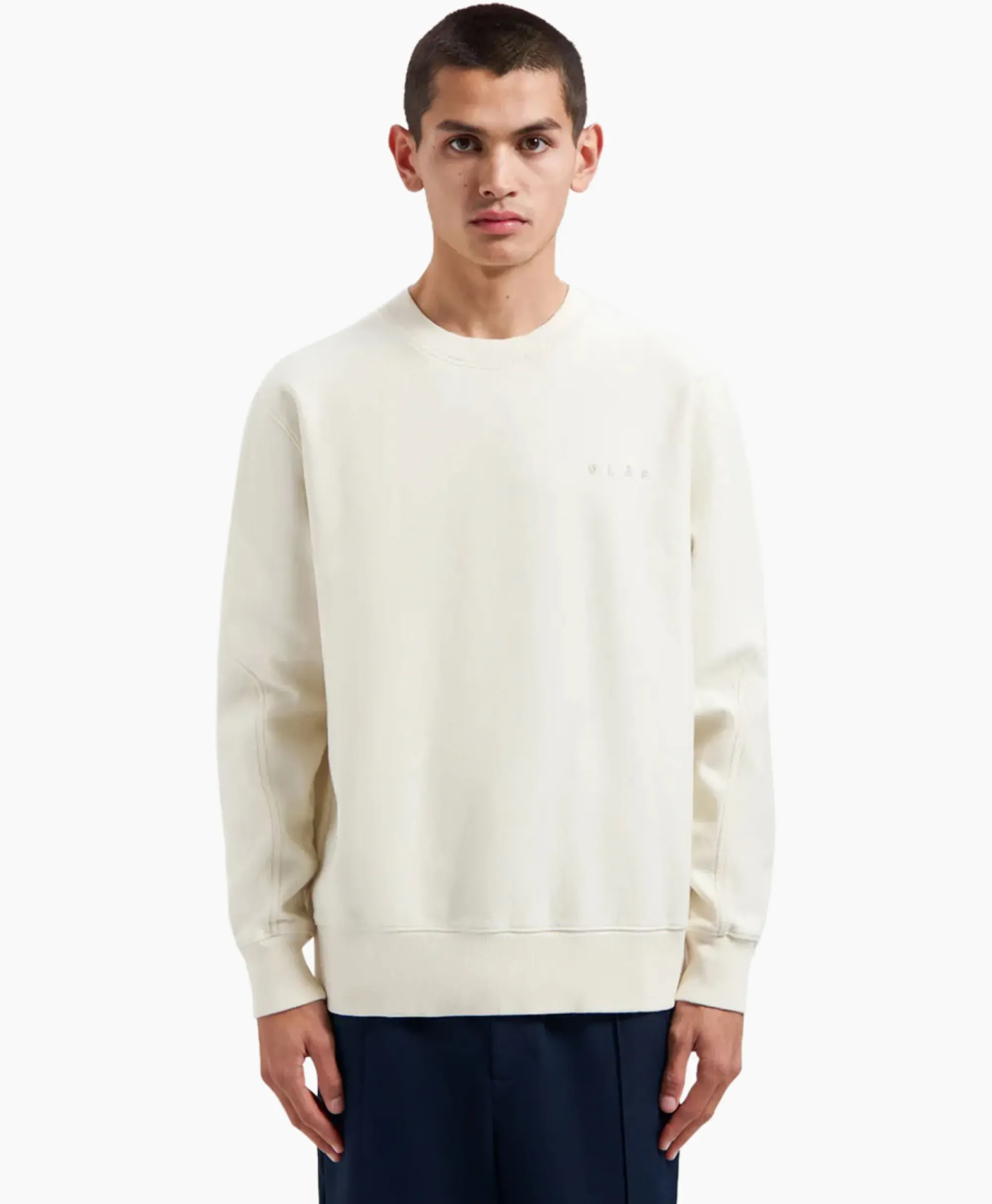 Truien^Olaf Hussein Pullover Face Chainstitch Off White