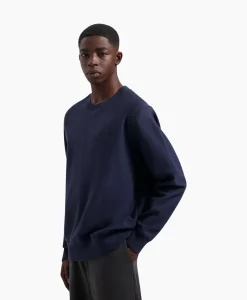 Truien^Olaf Hussein Sweater Logo Crewneck Donker Blauw