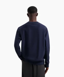 Truien^Olaf Hussein Sweater Logo Crewneck Donker Blauw