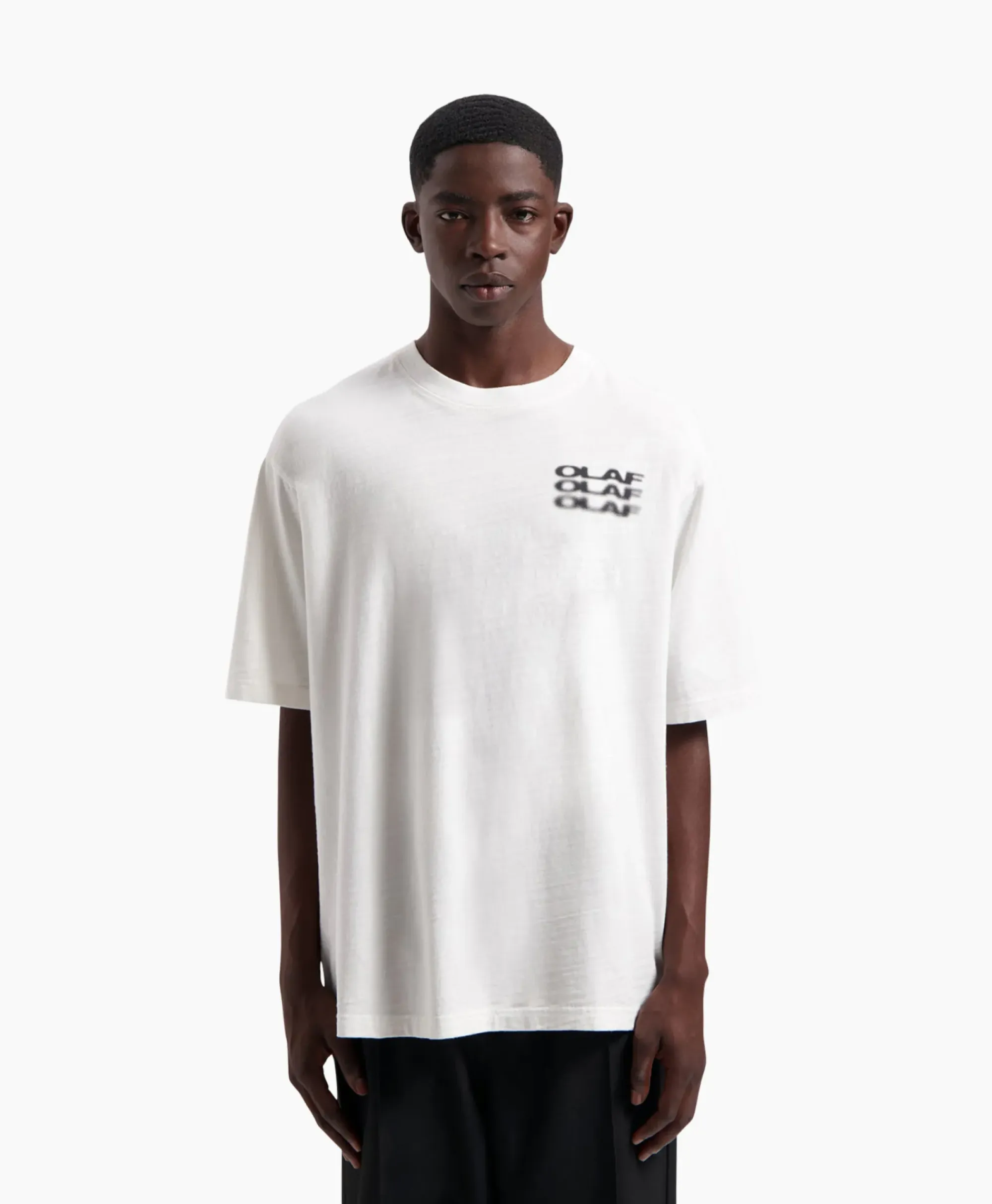 T-Shirts^Olaf Hussein T-Shirt Blur Logo Wit