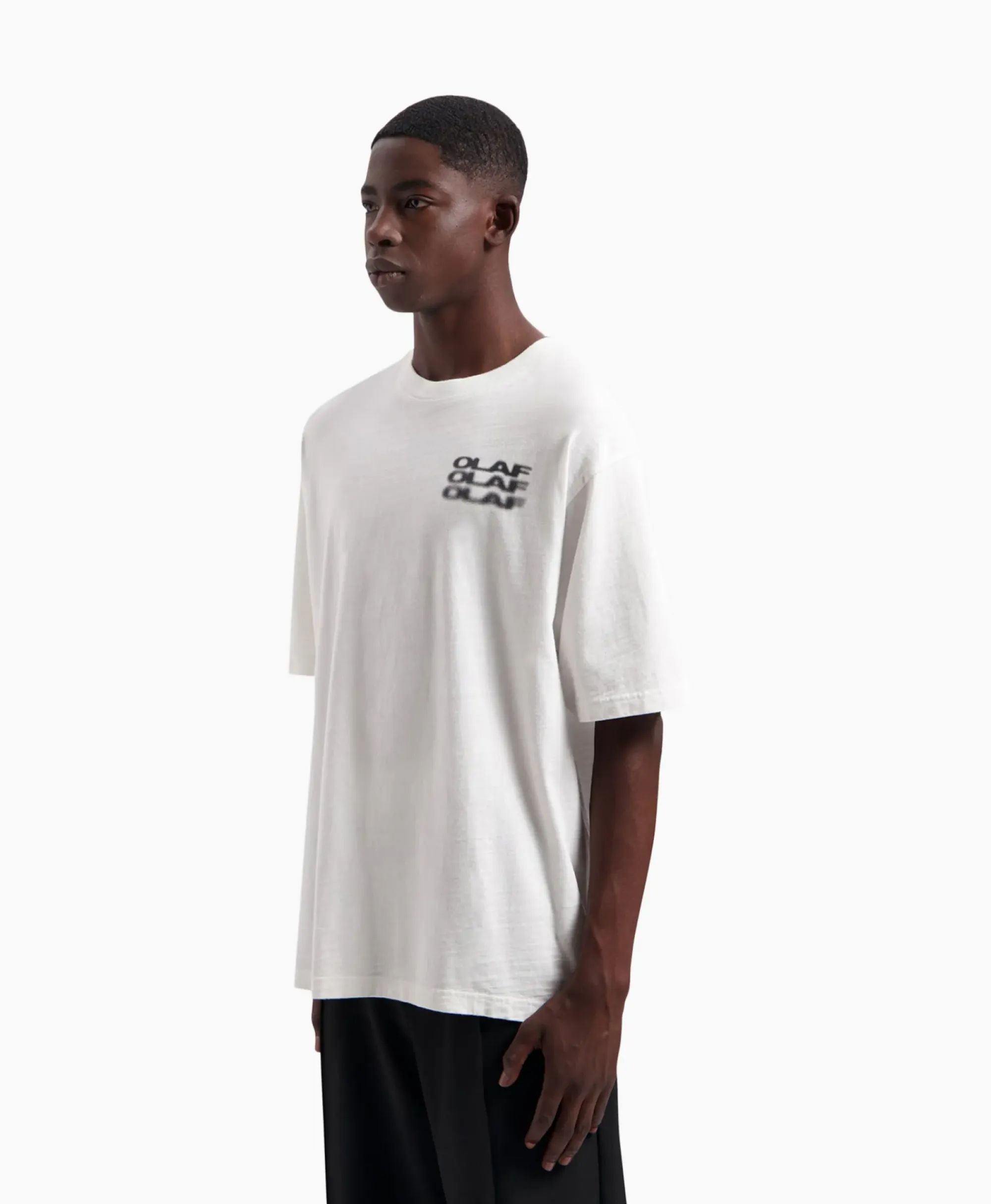 T-Shirts^Olaf Hussein T-Shirt Blur Logo Wit
