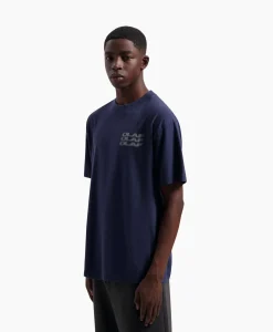 T-Shirts^Olaf Hussein T-Shirt Blur Logo Donker Blauw