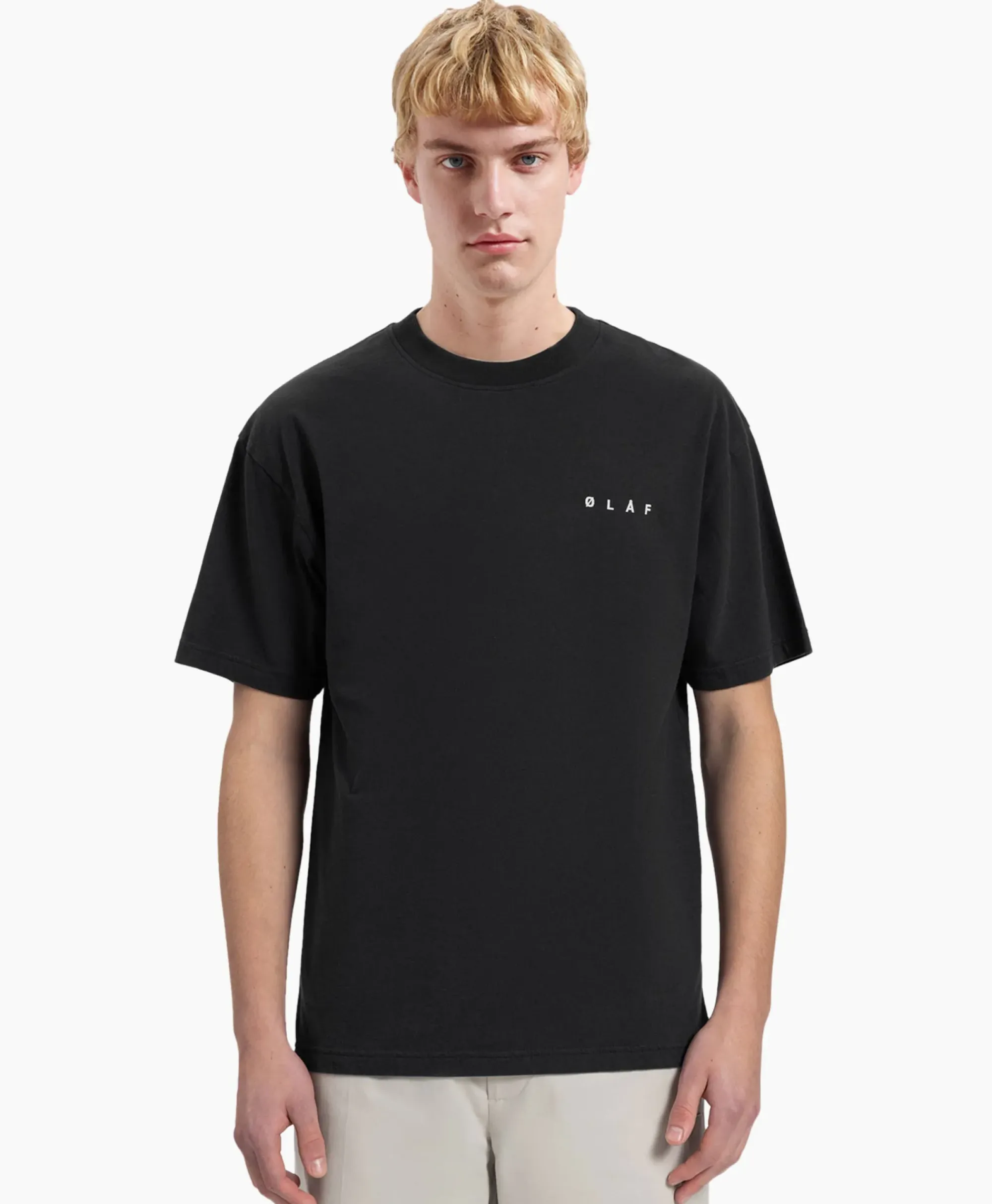 T-Shirts^Olaf Hussein T-Shirt Korte Mouw Face Zwart
