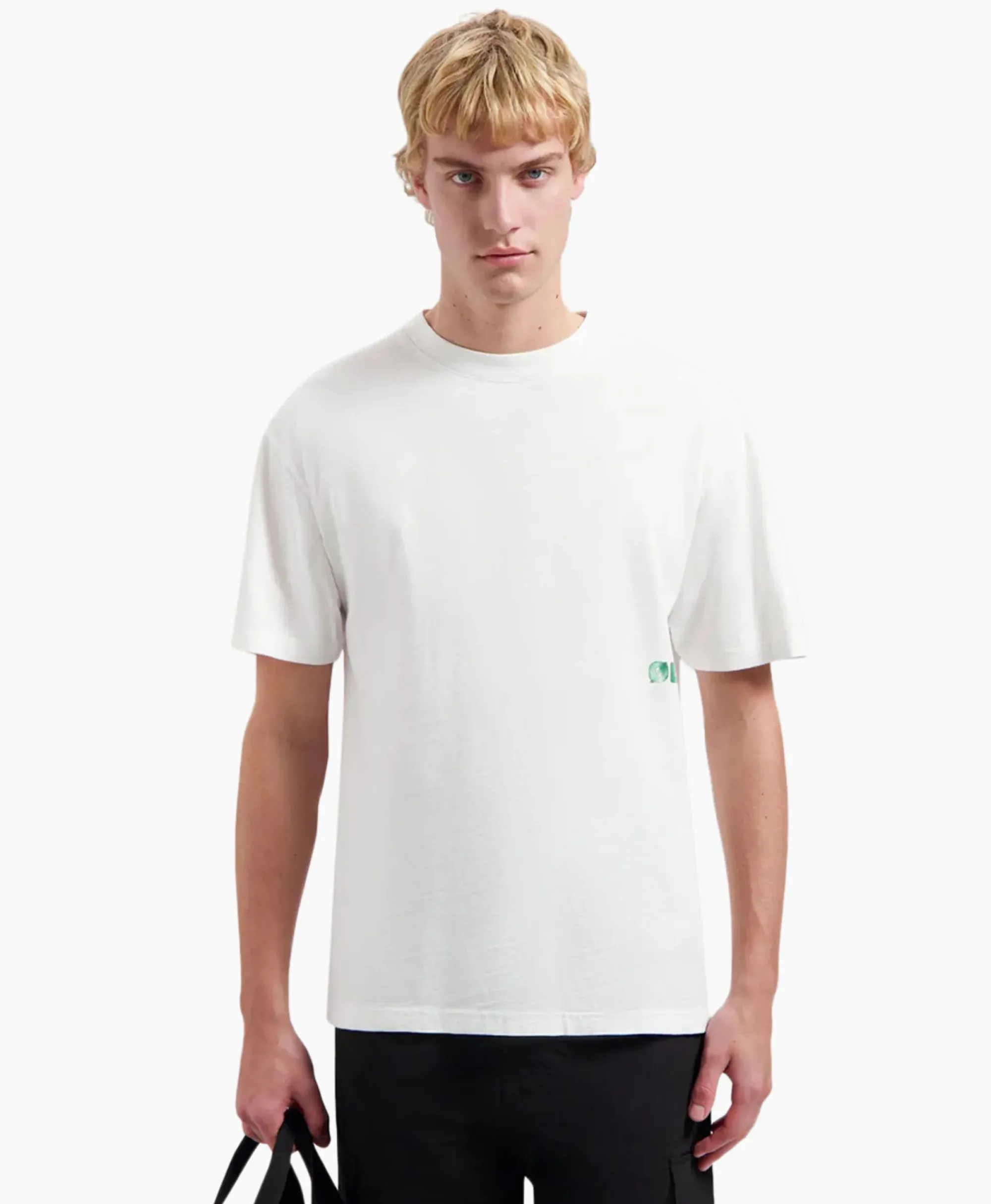 T-Shirts^Olaf Hussein T-Shirt Korte Mouw Watercolor Logo Slub Off White