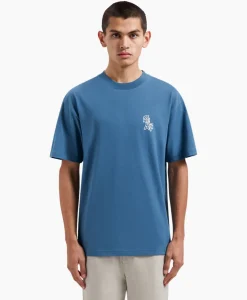 T-Shirts^Olaf Hussein T-Shirt Korte Mouw Layered Logo Blauw
