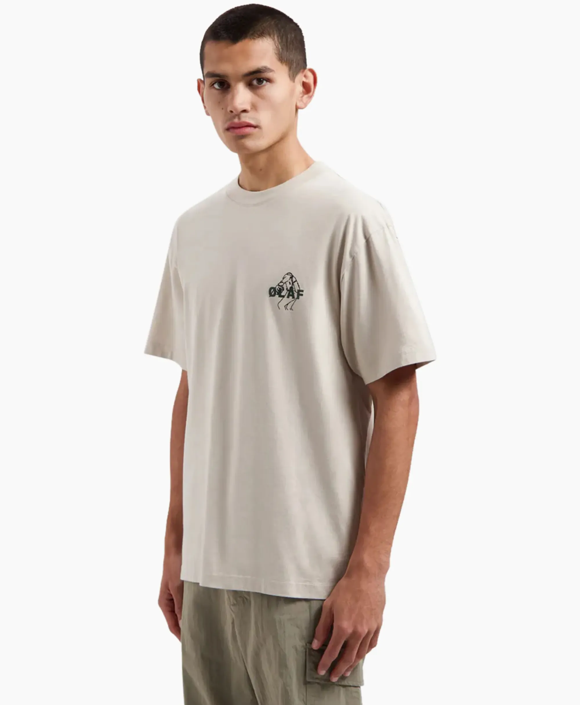 T-Shirts^Olaf Hussein T-Shirt Korte Mouw Diver Cement
